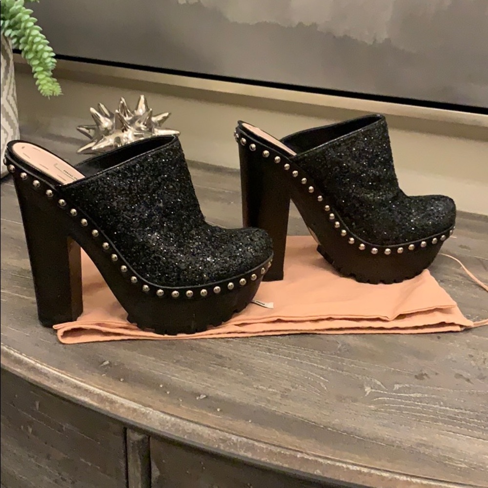 Mui Mui glitter platform clogs size 6